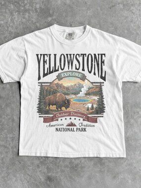 Yellowstone National Park Vintage Graphic Tee | Retro Hiking Shirt